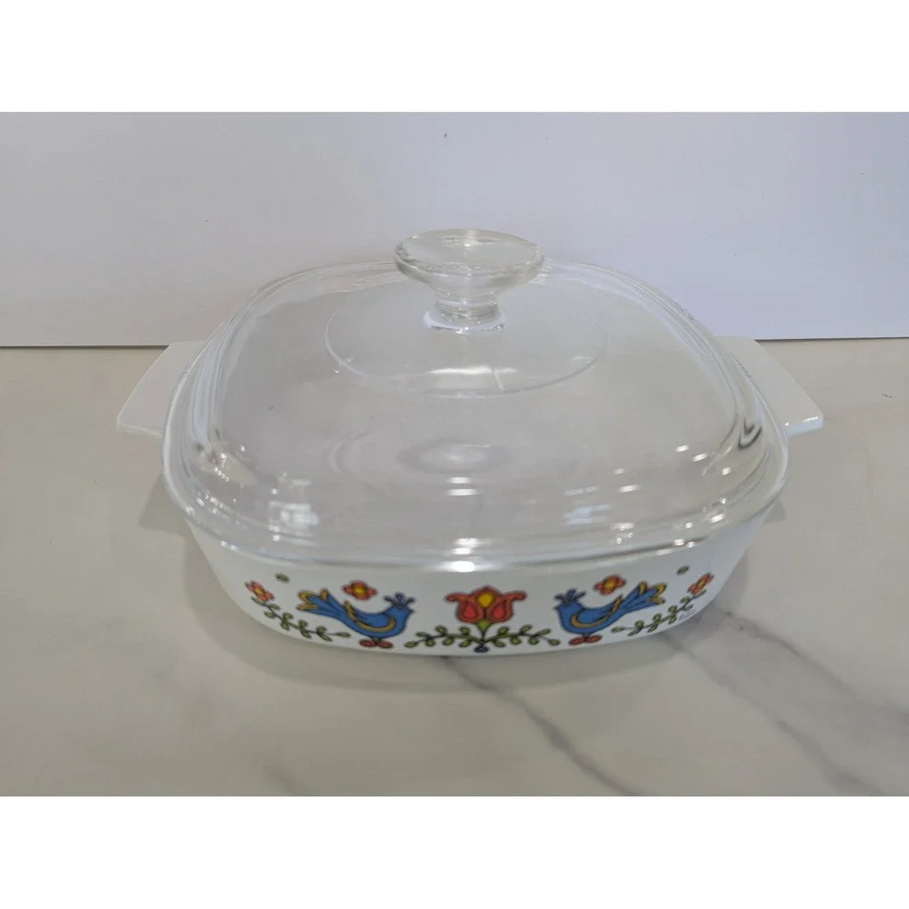 Vintage Corning Ware Friendship Country Festival Casserole Dish 8x8x2 A-8-B